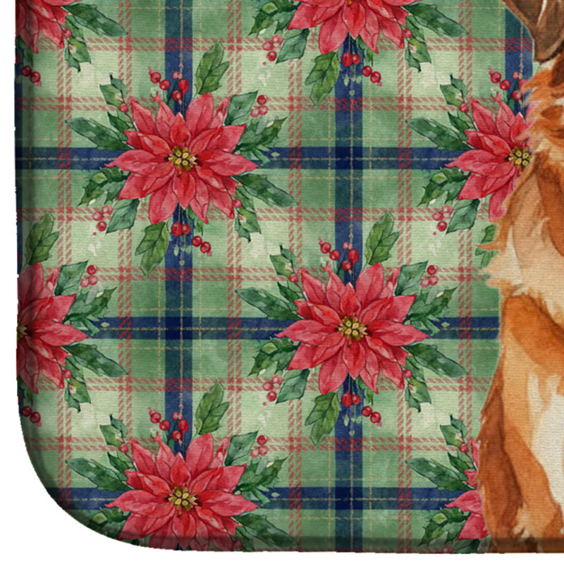 Tapis de séchage Red Leonberger Christmas PoinsettIas