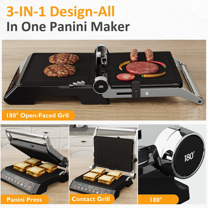1600W 3-In-1 Indoor Grill & Griddle