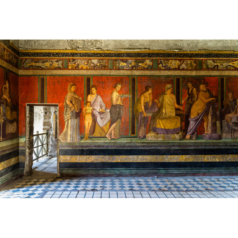 The Frescoes Of Villa Dei Misteri - Wrapped Canvas Print, 30cm H x 46cm W x 3.8cm D