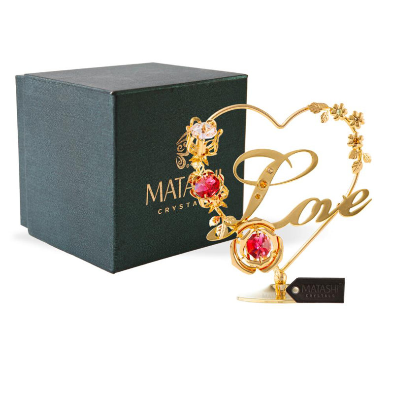 Text & Numbers Figurines & Sculptures, Gold/Red/Pink