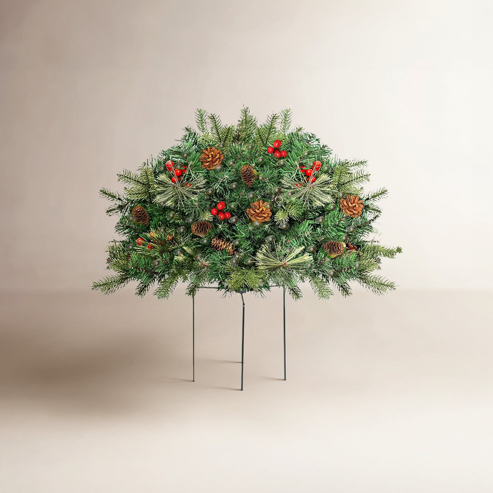 Red Frosted Pre-Lit Christmas Tree