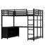 Lit mezzanine en métal avec cubes de rangement et tablettes, garde-robe et bureau en L-1680075254