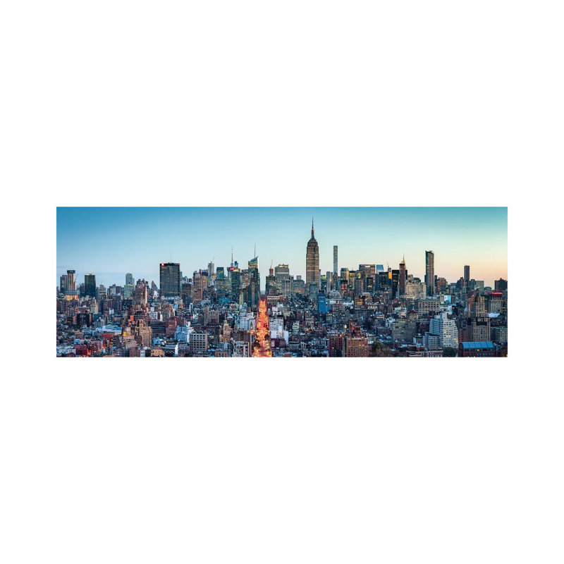 Midtown Manhattan Skyline Panorama At Dusk by Jan Becke - Wrapped Canvas Panoramic Print