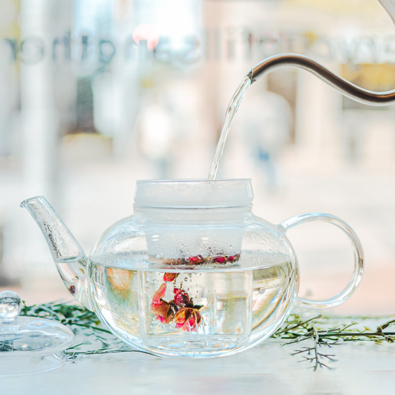 Monaco Clear Glass Teapot with Infuser, 42 oz