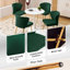 Fauteuil à oreilles 4 pièces en velours capitonné moderne avec pieds en métal-677044