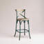 Tabouret de bar antique à structure en métal turquoise antique avec siège en bois, 220 lb, 1 pièce pour chaise de salle à manger, finition