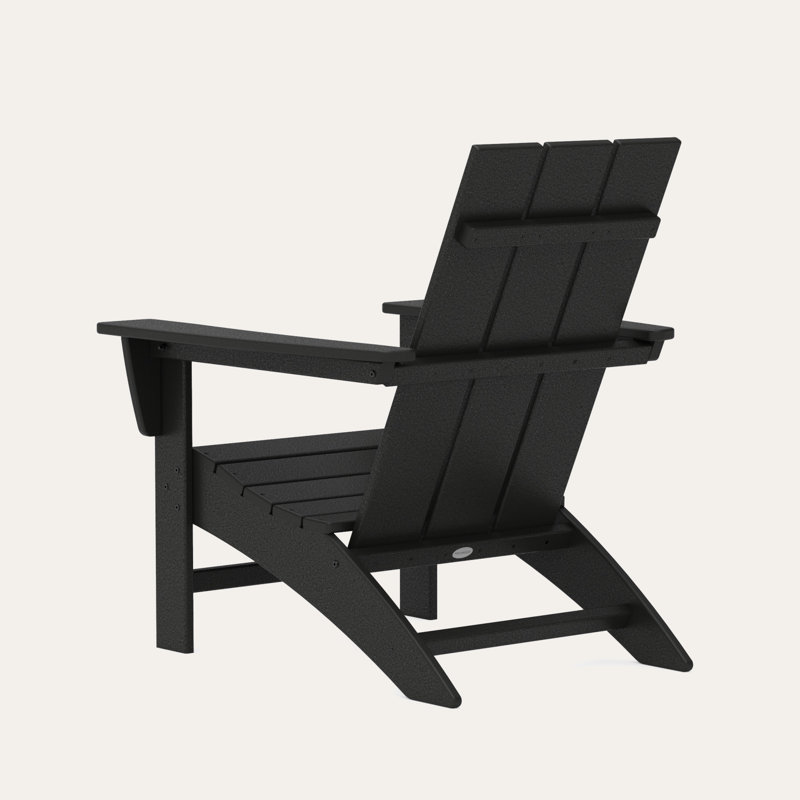 POLYWOOD Modern Adirondack Chair, Black