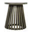 Table basse ronde en bois gris de 17,57 po de hauteur, idéale pour la détente sur le balcon