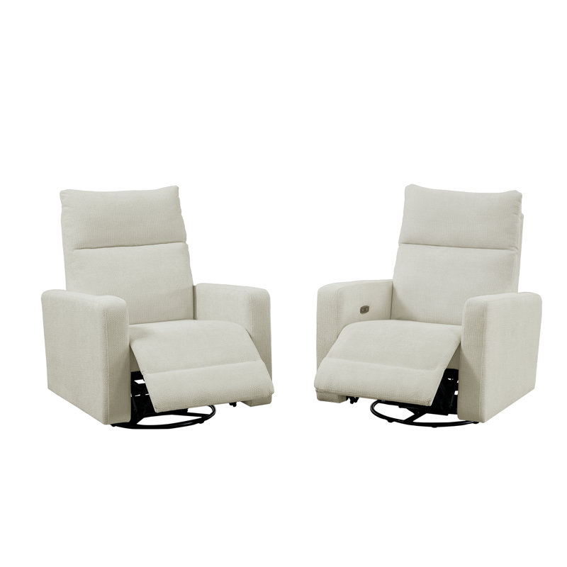 Telesha Upholstered Power Recliner, Beige