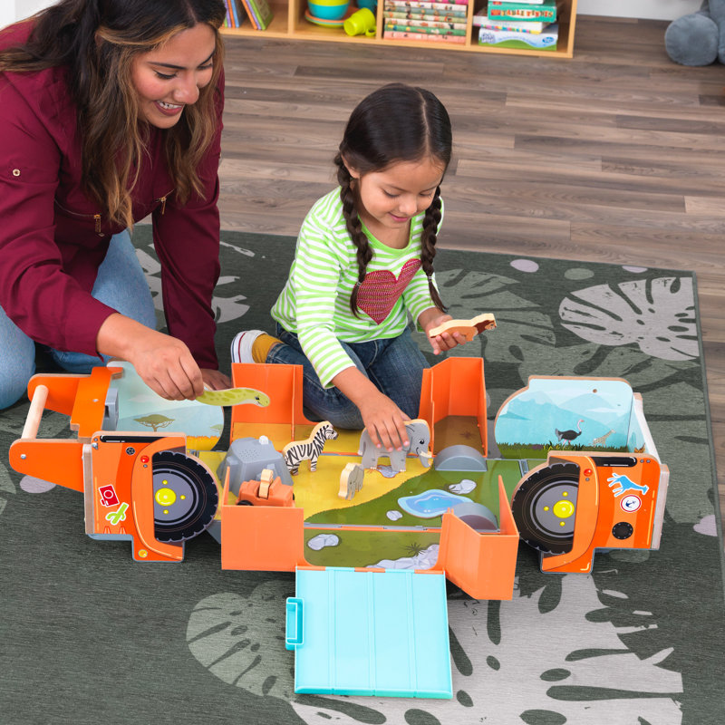 Safari 2-in-1 Ride and Play Ride-On Toy with Animal Sounds and 9 Pieces