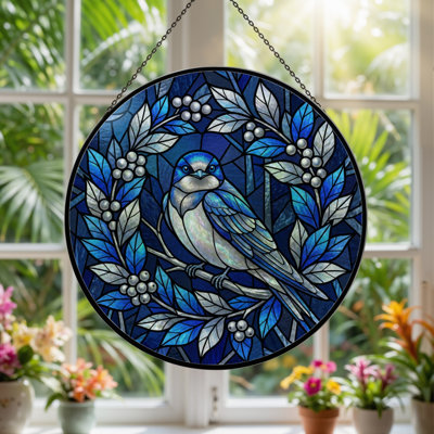 Panneau de vitrail 12 "H Blue Bird