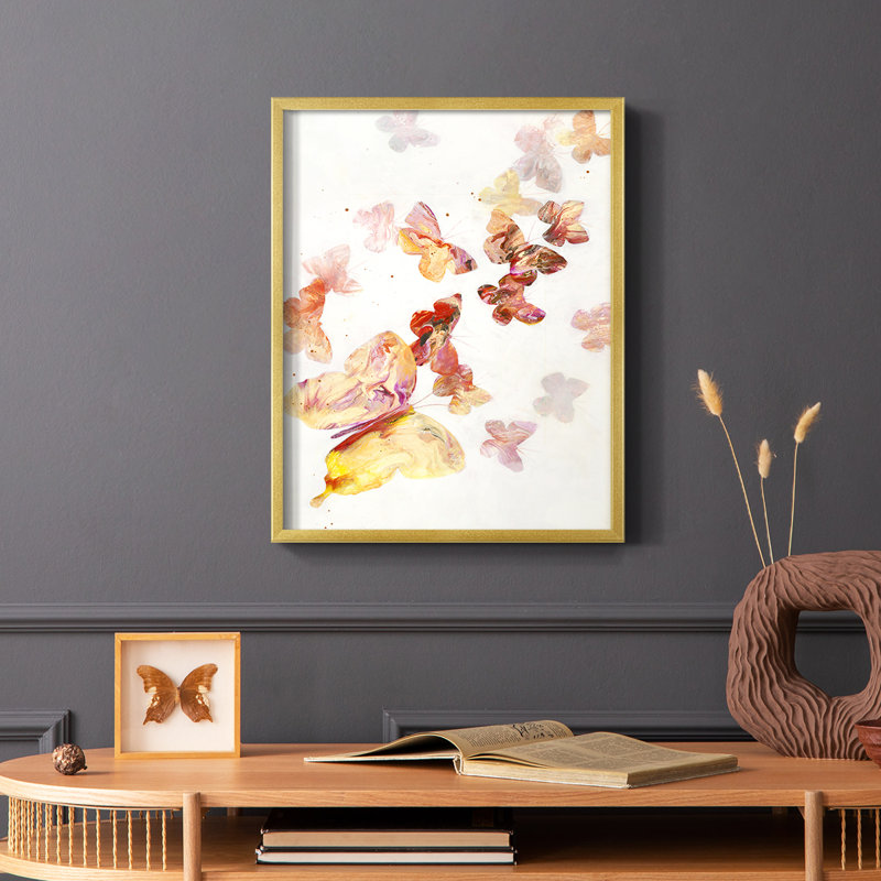 «All a flutter», reproduction encadrée - bois massif