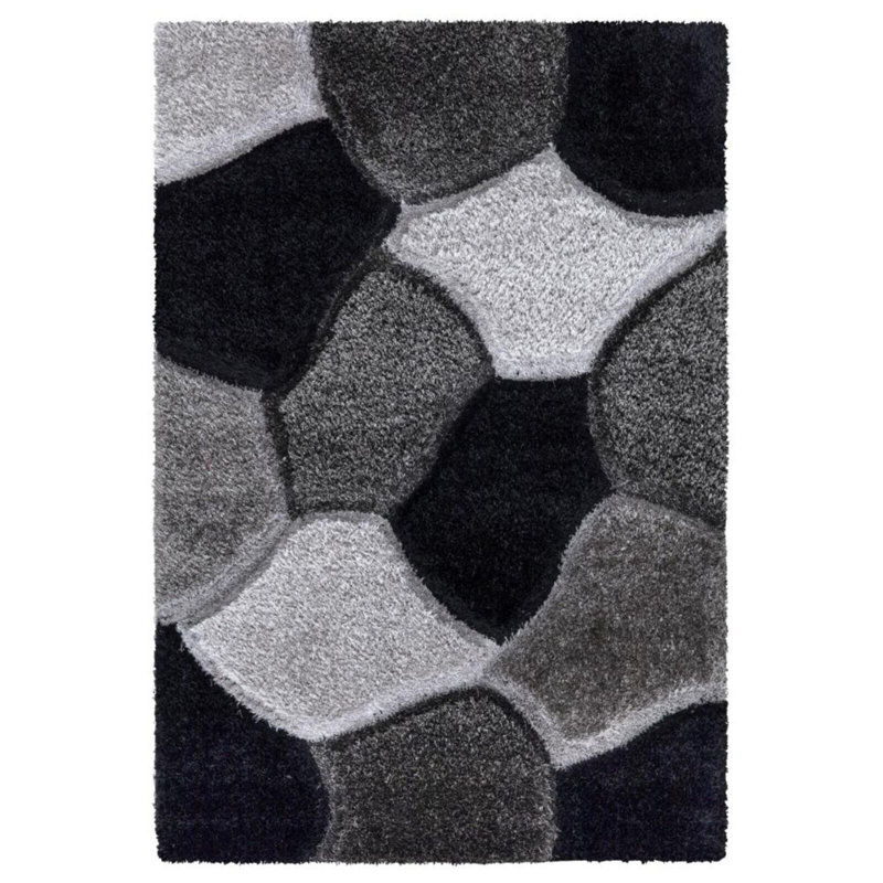Akelah Geometric Shag Area Rug, Rectangle 80 x 150cm