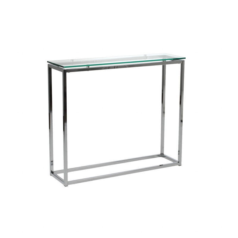 Console 35,83 po Ondine, Transparent, Chrome, H 30,32 po x l 35,83 po x P 10,04 po