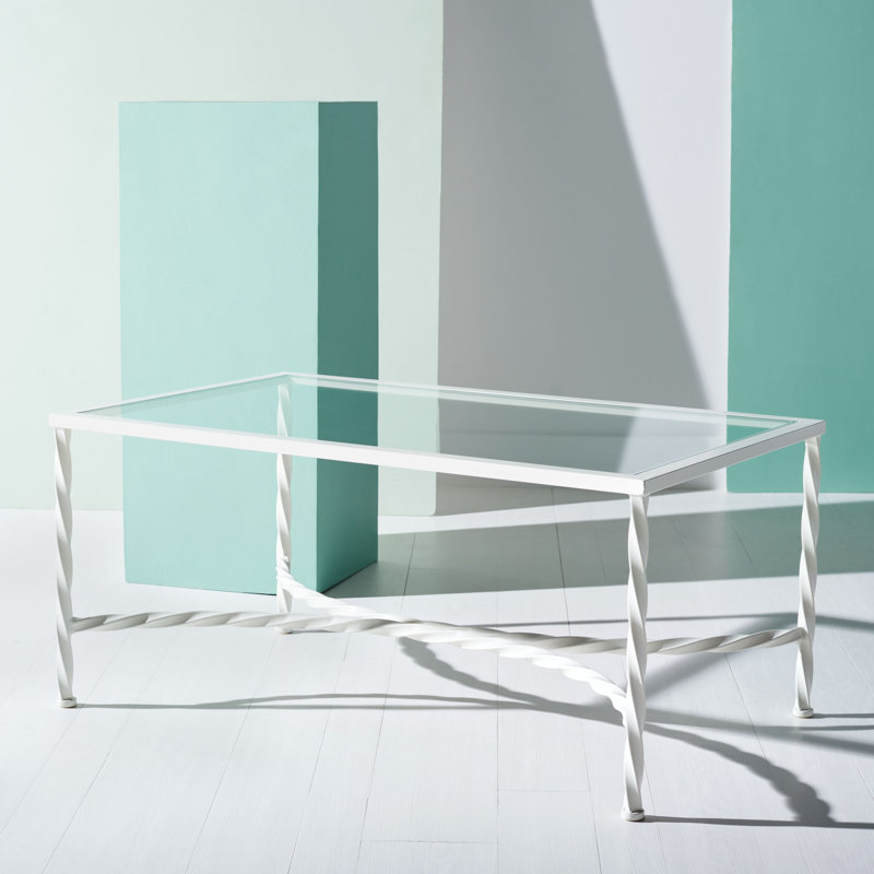 Vera Glass Cocktail Table, White