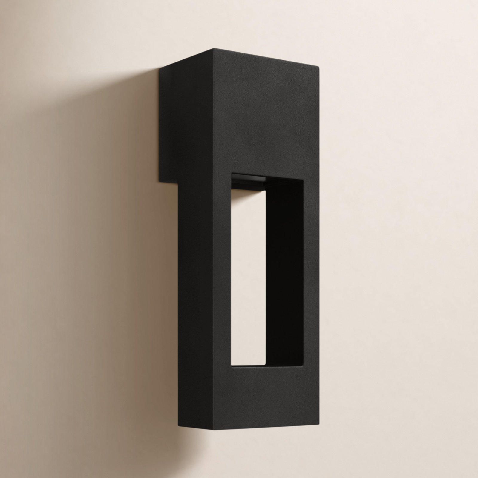Blandburg Rectangle Outdoor LED Wall Light, Black, 16" H x 5.75" W x 5.75" D
