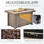 Table d'appoint pour foyer 50 000 42 po, - Nuance effet, plateau de table en céramique, base en acier, couvercle, pierres de lave, - couvercle,, foyer au propane gris flamme, finition, flamme