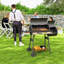 Barbecue au charbon de bois et fumoir avec roulettes