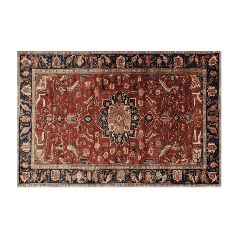 Tapis d'intérieur et d'extérieur brun Persian, Rectangulaire 2 pi x 3 pi