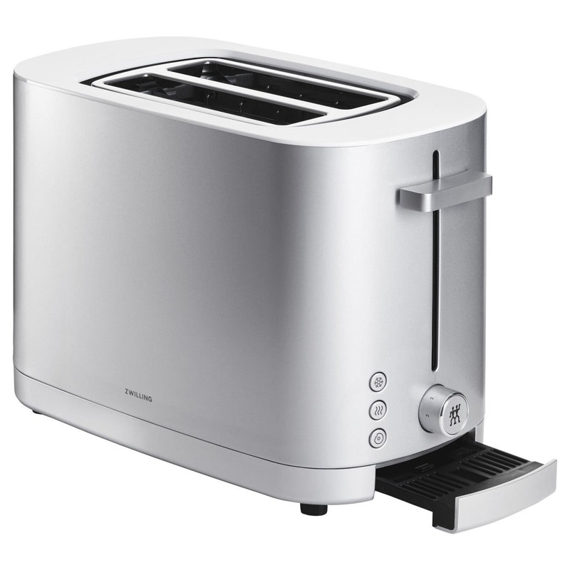 ZWILLING Enfinigy, grille-pain 2 tranches, fentes extra larges de 3,8 cm pour bagels et toasts, Gris