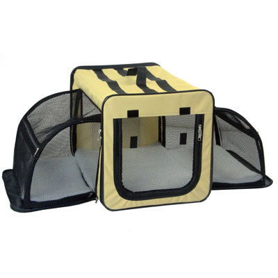 Capacious Pet Life Capacious Dual-Expandable Wire Folding Lightweight Collapsible Travel Pet Dog Crate