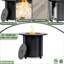 Foyer de table au gaz propane de 30 po, foyer rond en acier de 50 000 BTU avec plateau pour terrasse extérieure