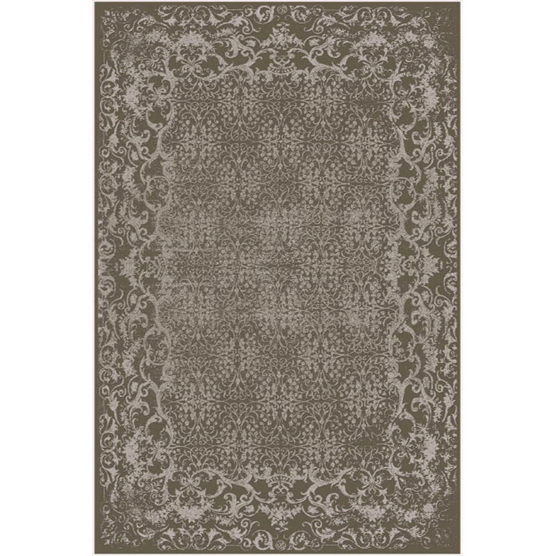 Tapis rectangulaire brun en velours touffeté à la machine Adan, Rectangle 3 pi 3 po x 4 pi 11 po