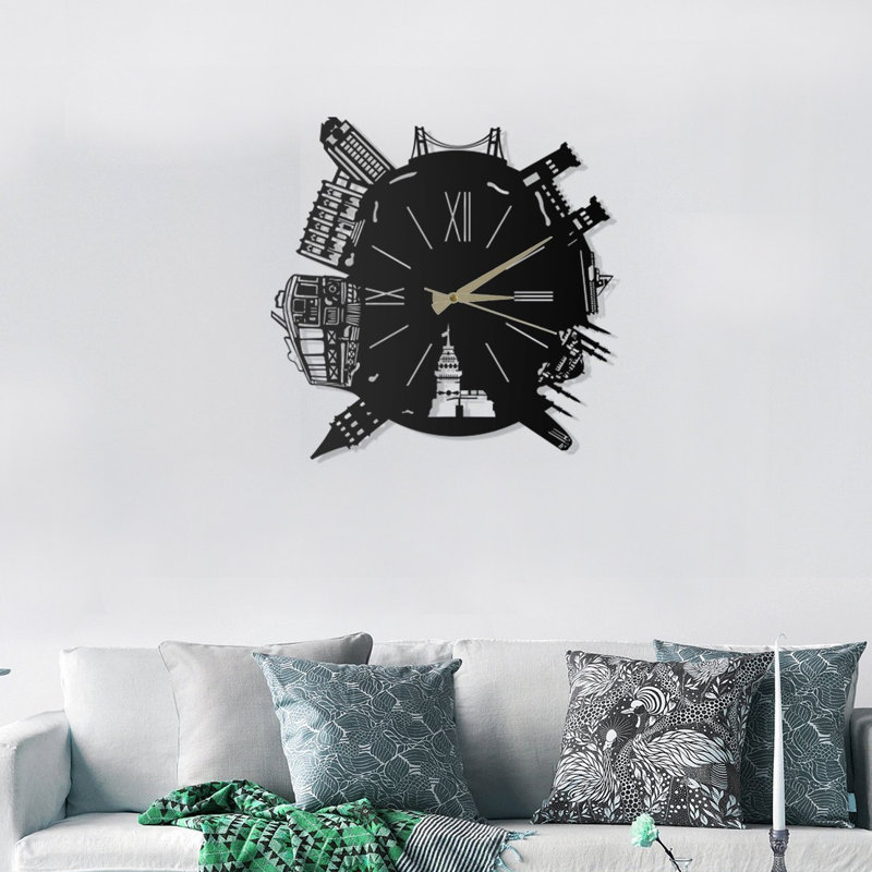 Elegant Metal Wall Clock, 19.7 x 19.7 inches | 100% Metal Construction, Thickness: 0.08 inches | Stylish Black Design, Perfect for Home Décor & Office | Easy to Hang with Back Piece, Functional and Modern Timepiece