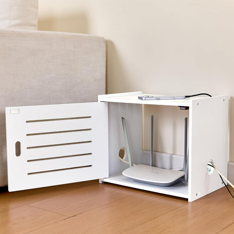 Armoire de rangement Wifi Router, avec gestion des câbles et organisateur de trous de ventilation