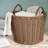 Joseph Round Cone Woven Resin Wicker Basket With Handles - 16" X 16" X 10.5" - Chocolate Brown - For Clothes, Towels, Canvas, Toys, Magazine Storage And Home Decoration