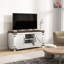 Meuble télé Farmhouse pour téléviseur de 50 po ou moins avec portes de grange - blanc vieilli