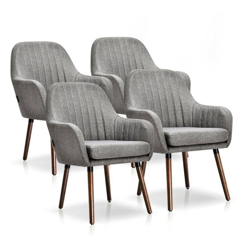 Fauteuil capitonné large de 24,5 po Salamanca, Lin gris