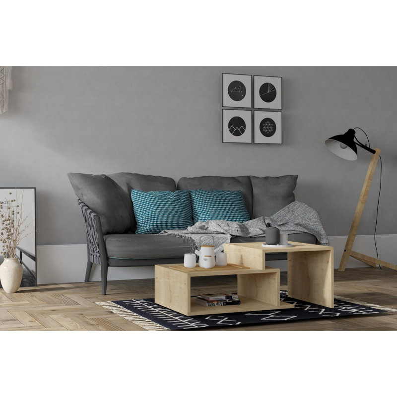 Modern Sapphire Coffee Table, 31.5 x 15.7 x 19.7 inches | 100% Melamine Coated Particle Board, Thickness: 0.7 inches | Stylish and Functional Design for Living Room, Perfect for Modern Décor and Entertaining