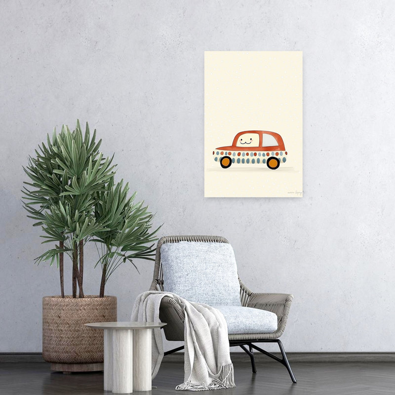 Reproduction d'art fantaisiste amicale de voiture en pointillé amicale, H 24 po x l 16 po