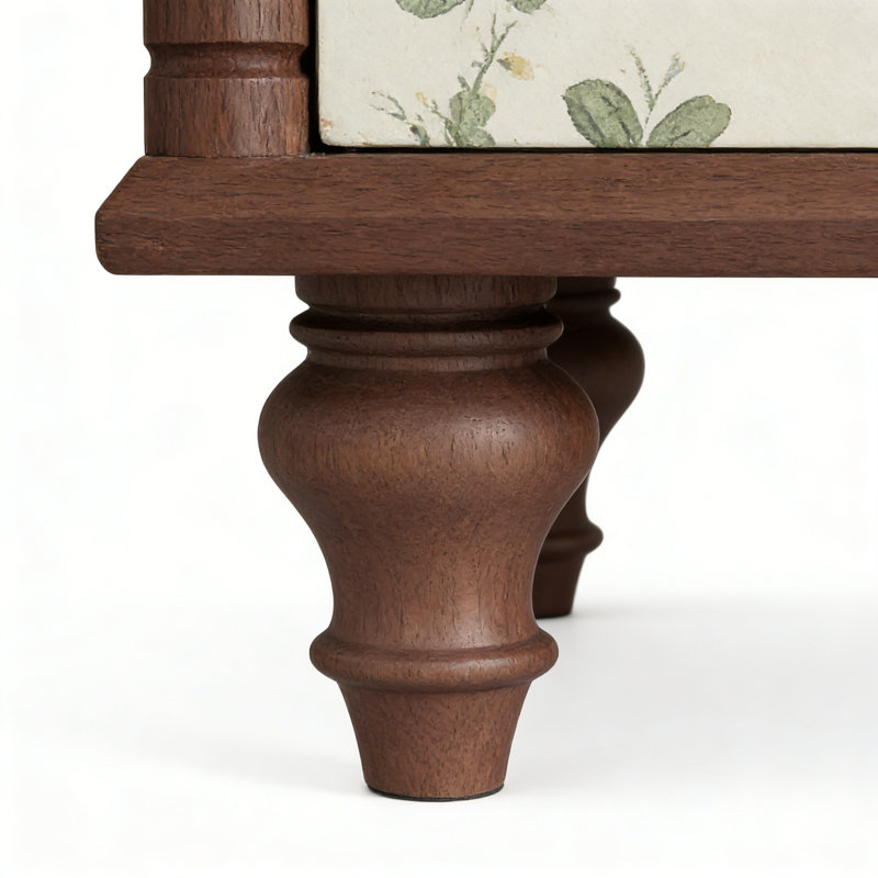 Commode d'entrée Mid-Century en bois massif, Brun noisette