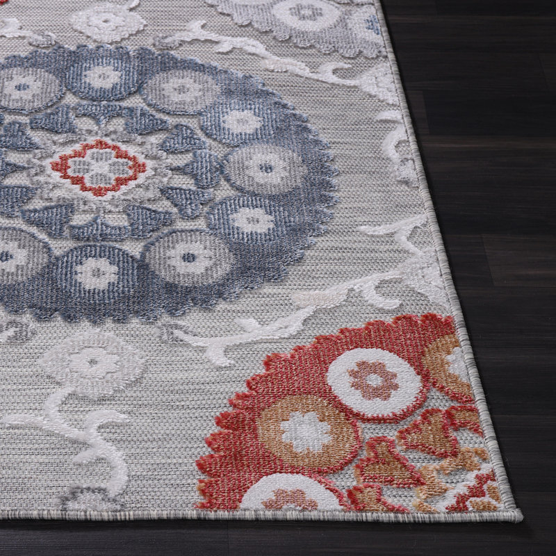 Tapis floral intérieur / extérieur, Rectangle de 10 pi x 14 pi