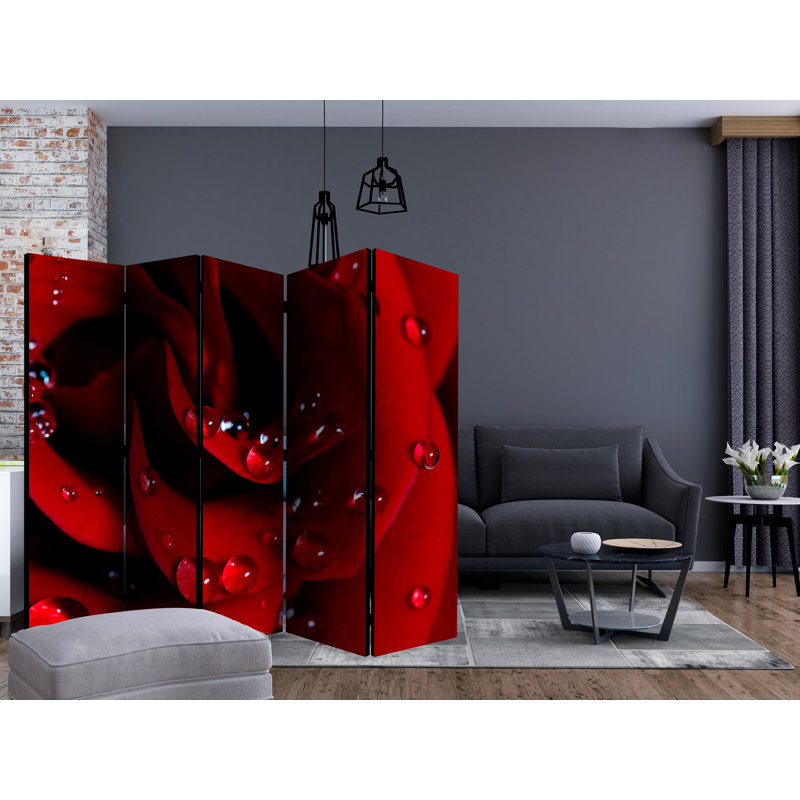 Millerton 225 cm W x 172 cm H 5 - Panel Solid Wood Folding Room Divider