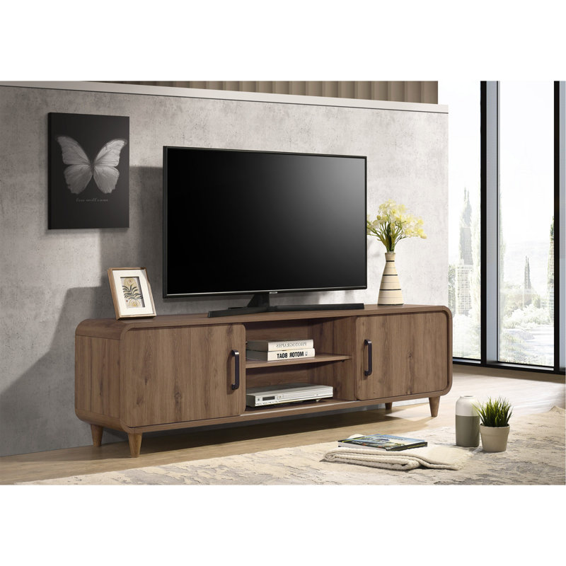 Meuble télé en bois avec portes coulissantes pour le salon