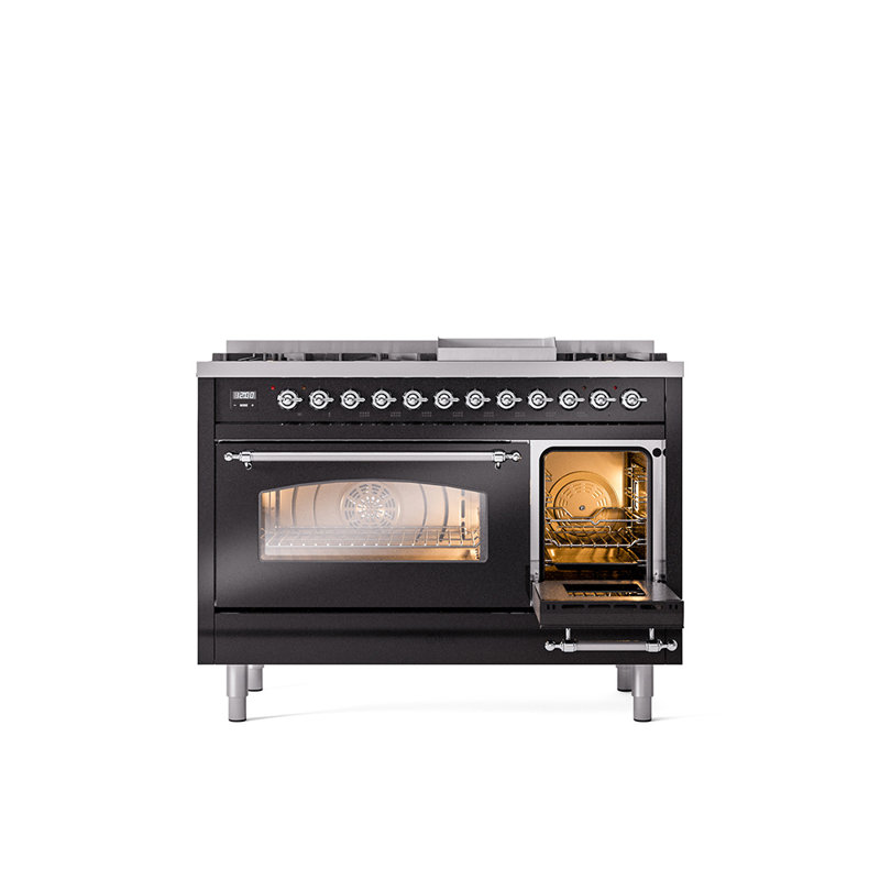 ILVE Nostalgie II 48 Dual Fuel Range , Burgundy/Copper, Natural Gas