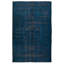 Tapis turc bleu marine fait à la main 6 x 9,2 pi pour intérieurs contemporains