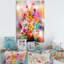 Rétro fleurs multicolores printanières sur toile - Art mural traditionnel sur toile