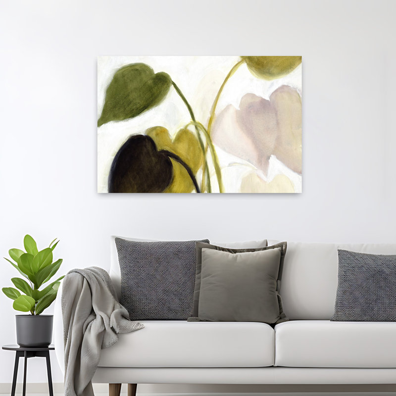 Art contemporain, paysage abstrait abstrait pacifique, H 32 po x l 48 po