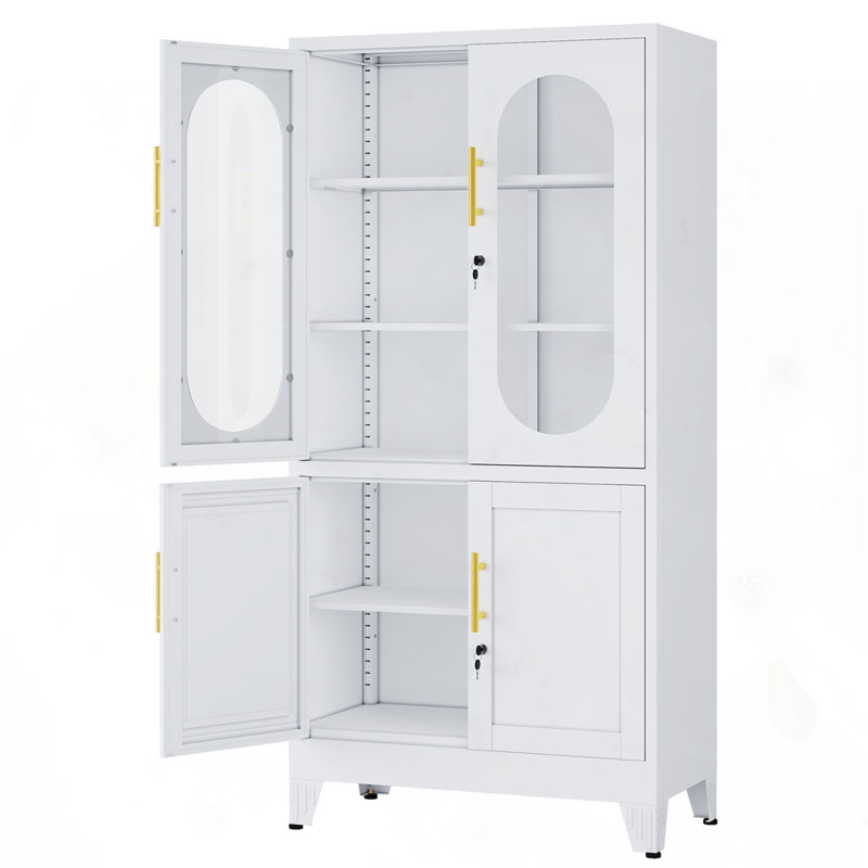 Modern style metal cabinet, White