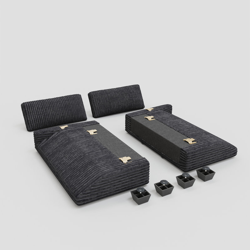 Canapé modulaire Caryn, Noir