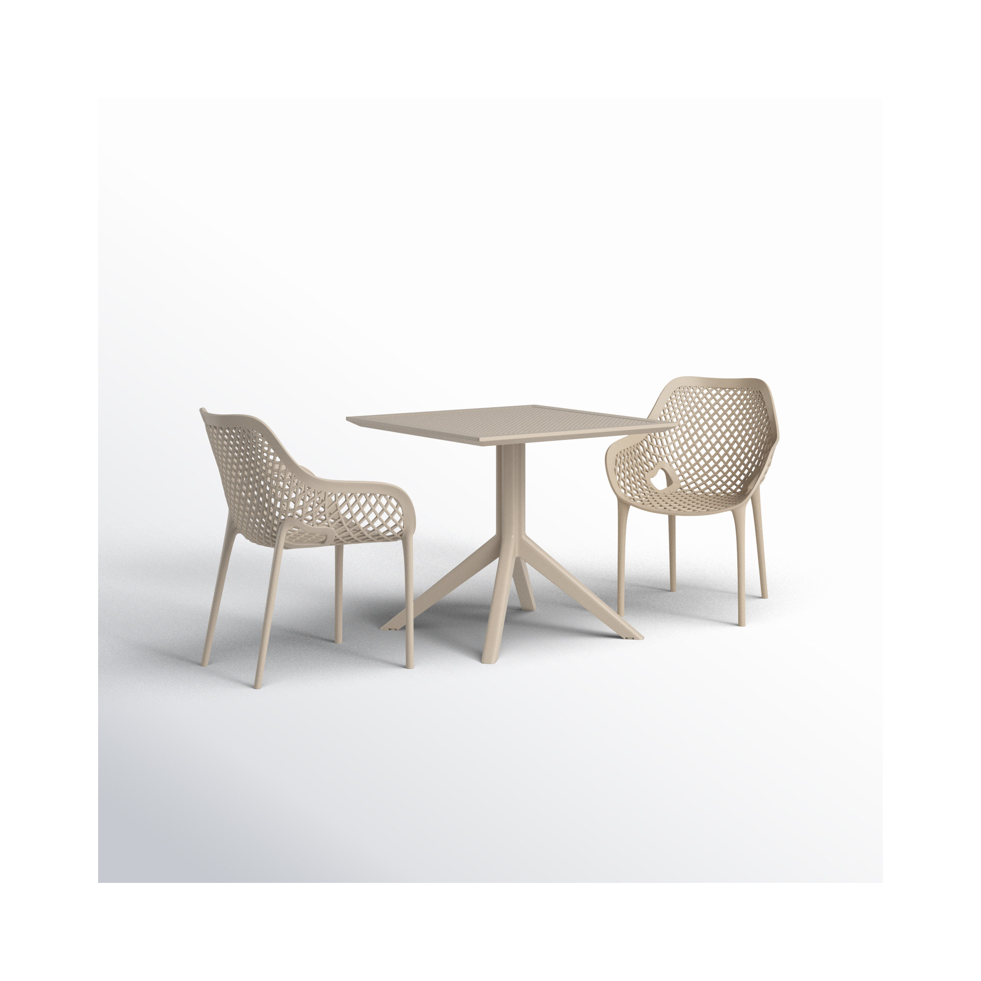 Farrah Square 2 - Person Bistro Set, Taupe