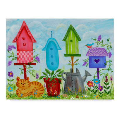 «Birdhouse in Garden», art sur toile