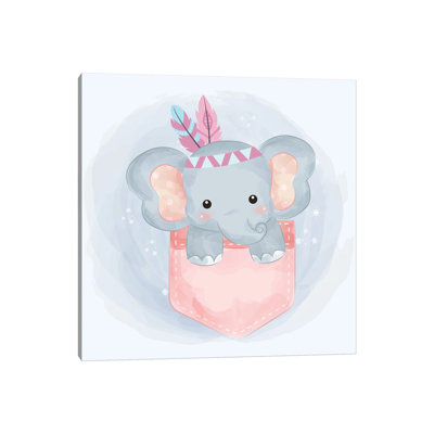 Elephant For Children's Room by Art Mirano - Wrapped Canvas Print