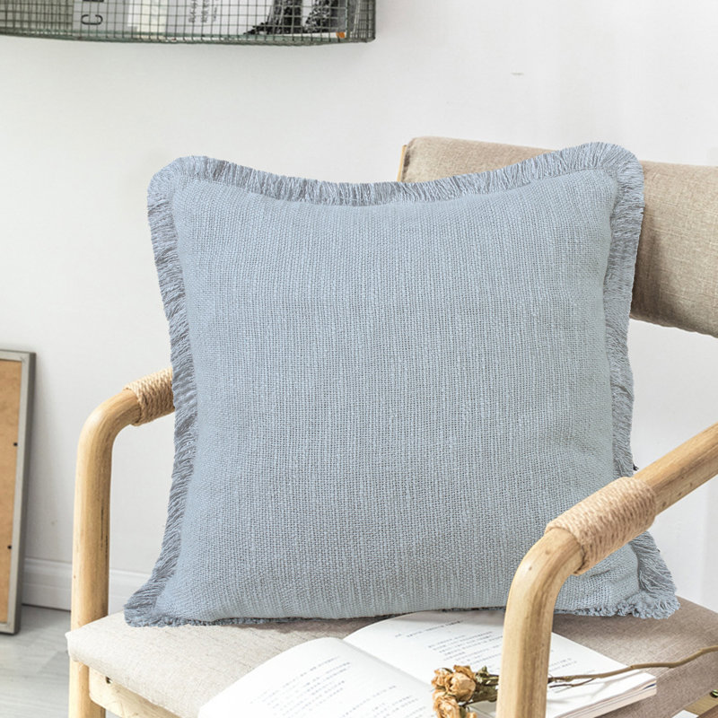 Square_Ox Bay Hand Woven Distressed Cotton, Gray, Polyester