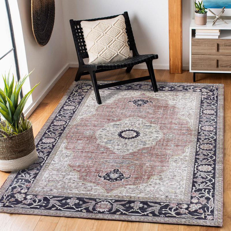 Notker Constance Machine Washable Imagine Printed Chenille Rugs, Rectangle 6'6" x 10' 