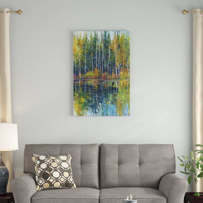 Pine Reflection I by Timothy O' Toole - Painting Print, 91cm H x 61cm W, Black Floater Framed
